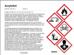 Zeigt ein Etikett gemäß GHS/CLP Verordnung