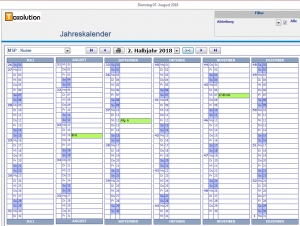 Beispiel für Übersicht Kalender